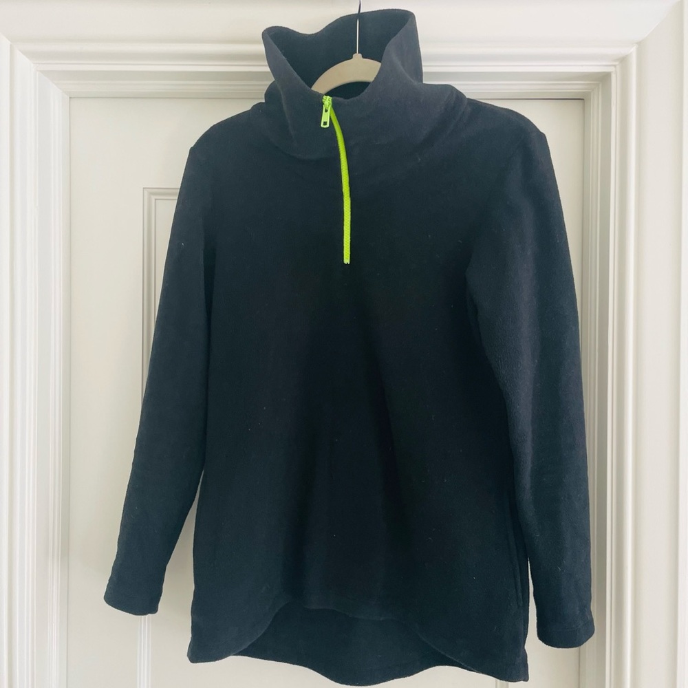 NEW Dudley Stephens Prospect Fleece Zip Pullover, Black with Neon Trim, SOLD OUT